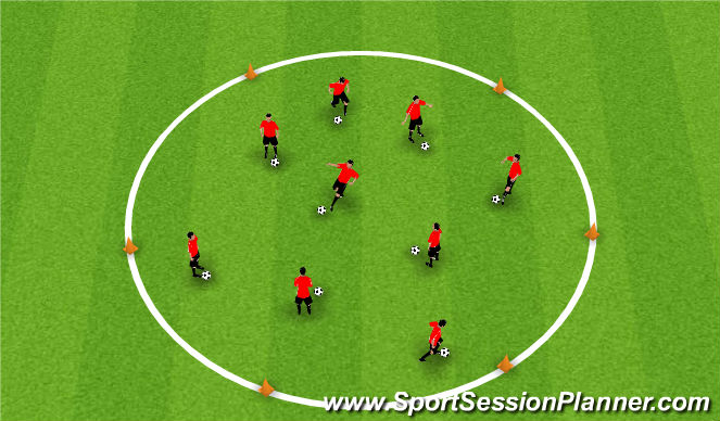 Football/Soccer Session Plan Drill (Colour): Football Island