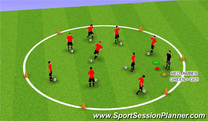Football/Soccer Session Plan Drill (Colour): Traffic Lights