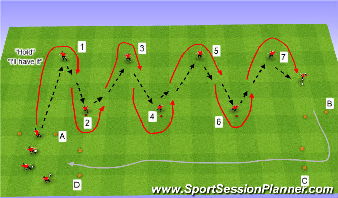 Football/Soccer Session Plan Drill (Colour): Pass & Hold/ Chain Pass