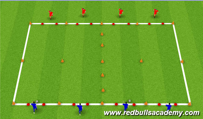 Football/Soccer Session Plan Drill (Colour): 2v2's: Pressure, Cover