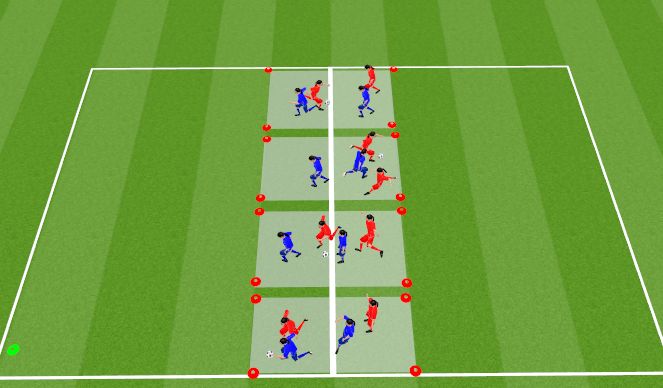 Football/Soccer Session Plan Drill (Colour): 2 v 2 Queens of the Ring