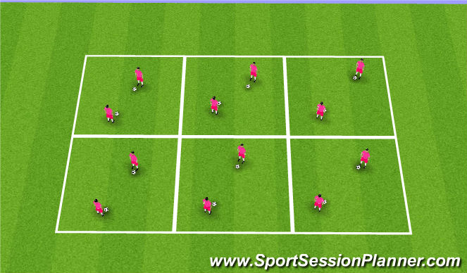 Football/Soccer Session Plan Drill (Colour): Ball Masters - Warm up