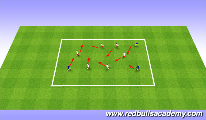 Football/Soccer Session Plan Drill (Colour): Warm up - Tag