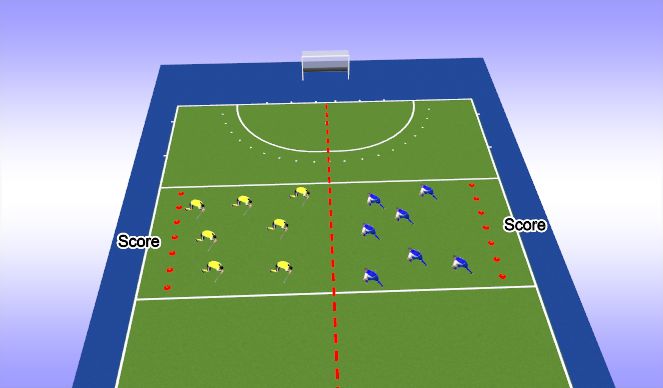 Hockey Session Plan Drill (Colour): Long Bangers