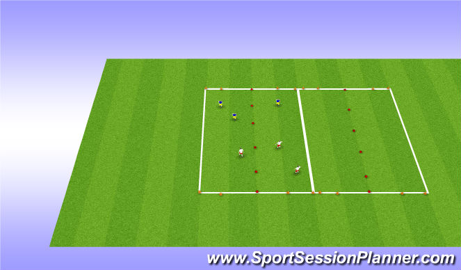 Football/Soccer Session Plan Drill (Colour): 3v3