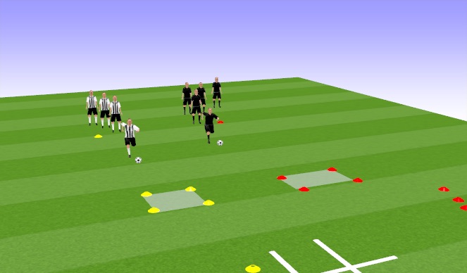 Football/Soccer Session Plan Drill (Colour): Tic-Tac-Toe