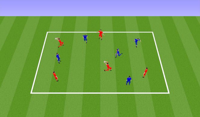 Football/Soccer Session Plan Drill (Colour): 2 Up - 1 Down