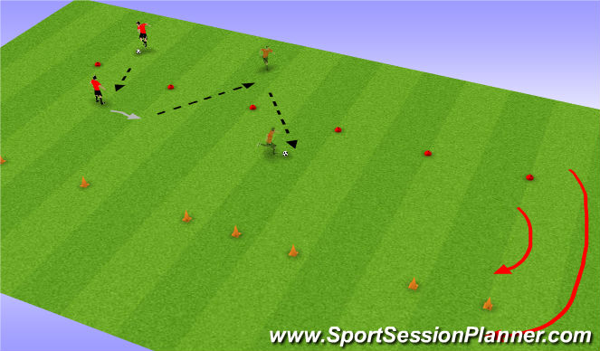 Football/Soccer Session Plan Drill (Colour): Pass and Move