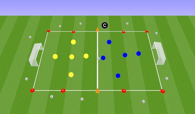 Football/Soccer Session Plan Drill (Colour): SSG - 5 v 5