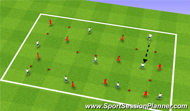 Football/Soccer Session Plan Drill (Colour): Multi Goal Game