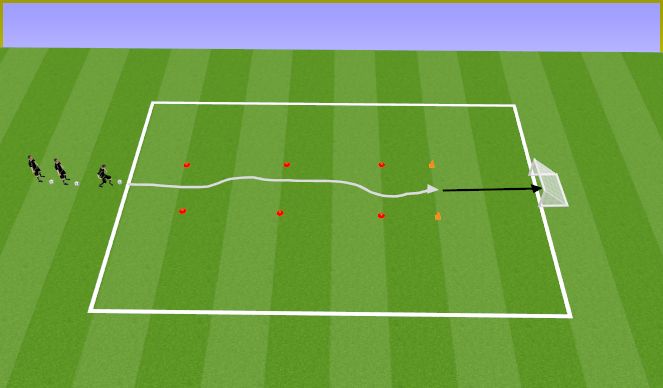 Football/Soccer Session Plan Drill (Colour): Jooksmine palliga ja löök