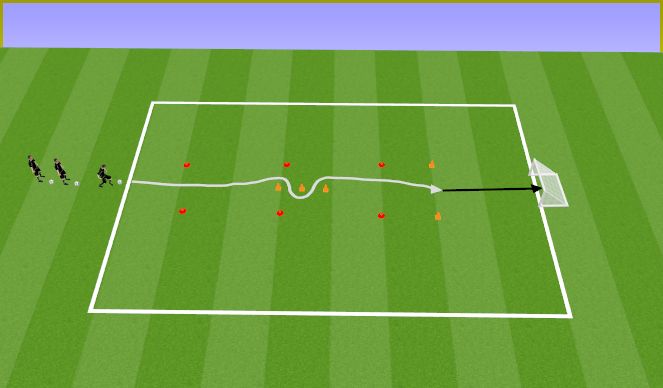 Football/Soccer Session Plan Drill (Colour): Joksmine palliga + minislaalom