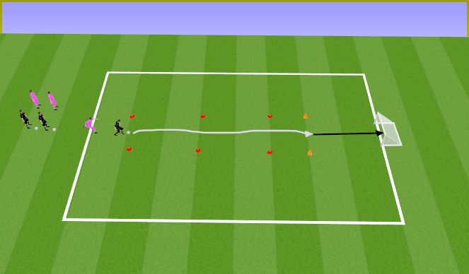 Football/Soccer Session Plan Drill (Colour): Jooksmine palliga vastasega