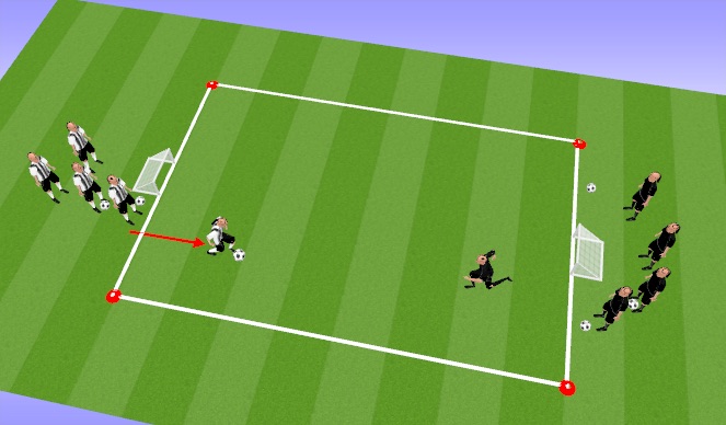 Football/Soccer Session Plan Drill (Colour): Arrival Activity with goals