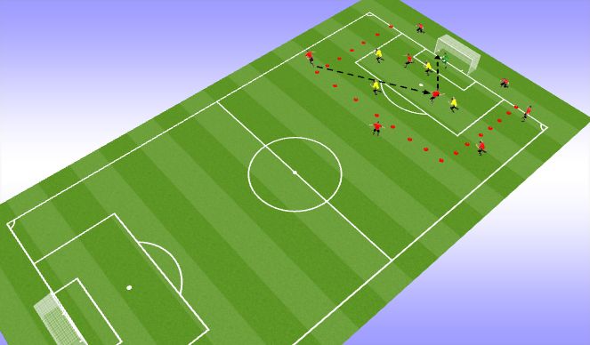 Football/Soccer Session Plan Drill (Colour): 6v4+2