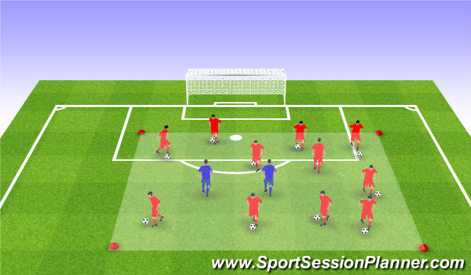 Football/Soccer Session Plan Drill (Colour): Technical Warm Up