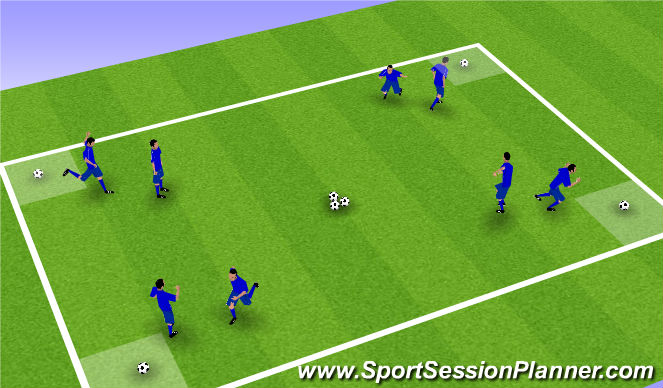 Football/Soccer Session Plan Drill (Colour): Capture The Balls