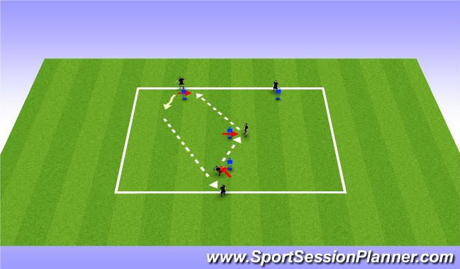 Football/Soccer Session Plan Drill (Colour): Y Passing Pattern