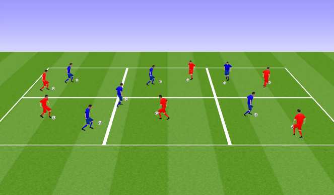 Football/Soccer Session Plan Drill (Colour): Technical on the move