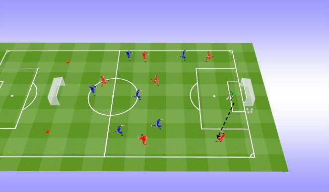 Football/Soccer Session Plan Drill (Colour): Whole practice-Switching game 20min.