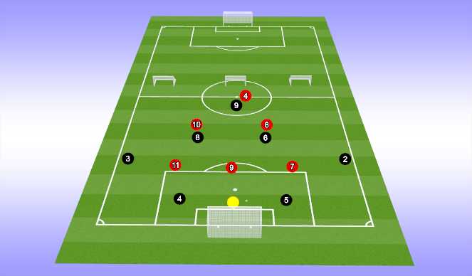 Football/Soccer Session Plan Drill (Colour): POFTB against a high press