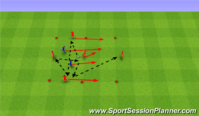 Football/Soccer Session Plan Drill (Colour): Rondo (4v2)+1. Dziadek (4v2)+1.