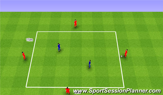 Football/Soccer Session Plan Drill (Colour): Rondo 4v2. Dziadek 4v2.