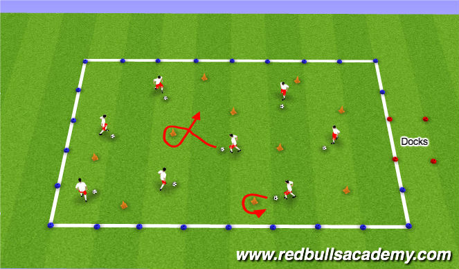 Football/Soccer Session Plan Drill (Colour): Treasure Island