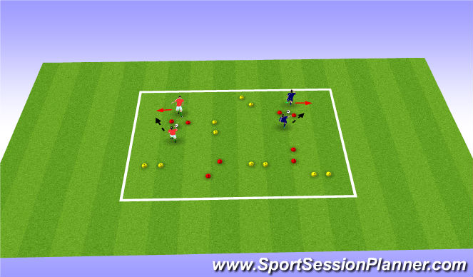 Football/Soccer Session Plan Drill (Colour): One-Twos paired challenge