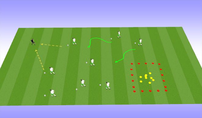Football/Soccer Session Plan Drill (Colour): Space Invaders