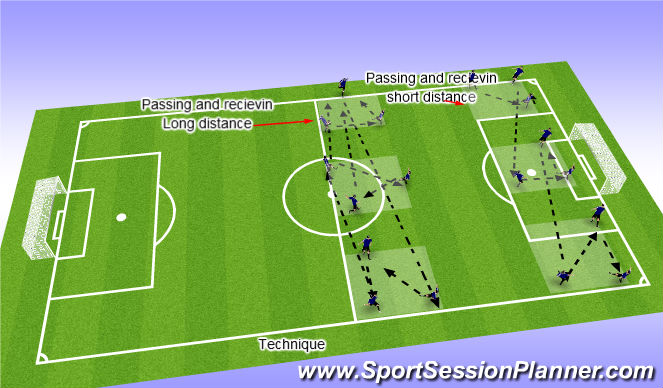 Football/Soccer Session Plan Drill (Colour): passing /technique