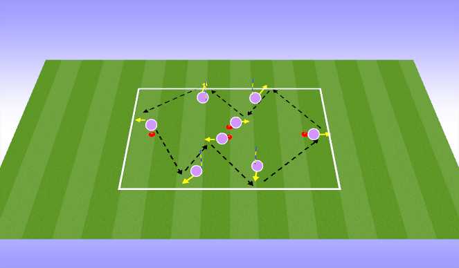 Football/Soccer Session Plan Drill (Colour): Pulse Raiser: 1st touch and Pass
