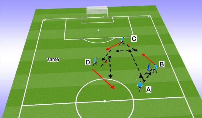 Football/Soccer Session Plan Drill (Colour): Passing with intensity