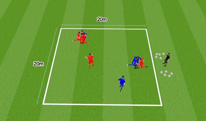 Football/Soccer Session Plan Drill (Colour): Defending Warm-up