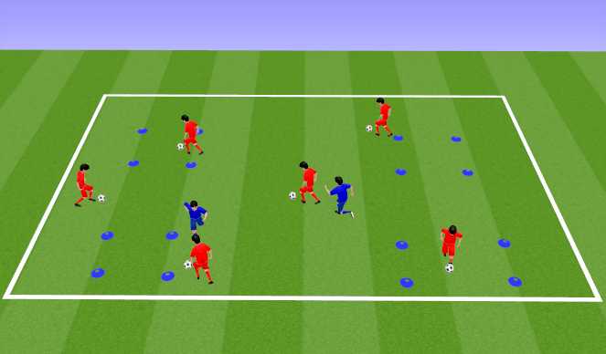 Football/Soccer Session Plan Drill (Colour): Dribble Derby