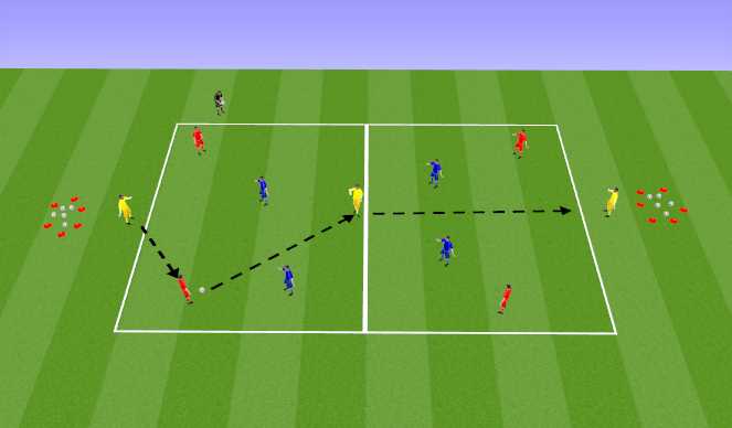 Football/Soccer Session Plan Drill (Colour): Breaking lines
