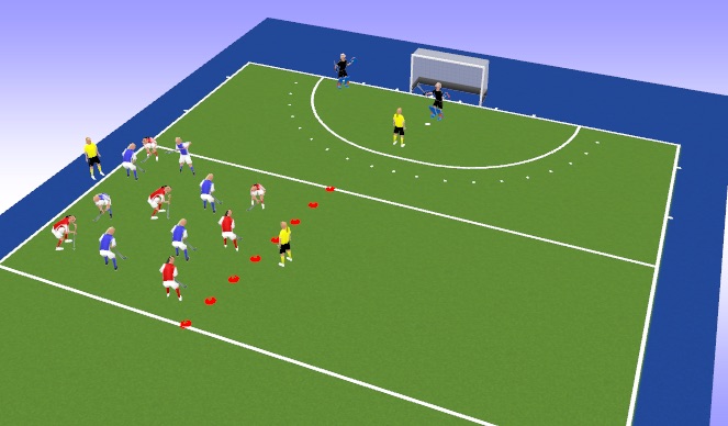 Hockey Session Plan Drill (Colour): Warm-up drill