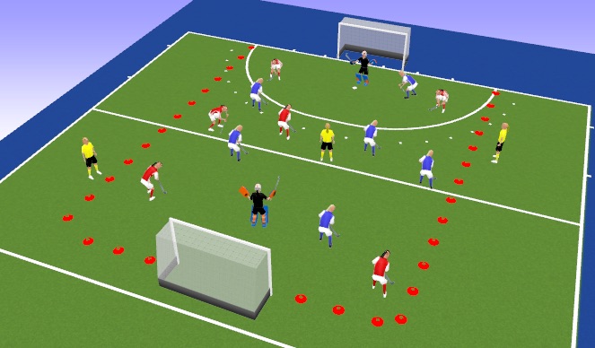 Hockey Session Plan Drill (Colour): End game