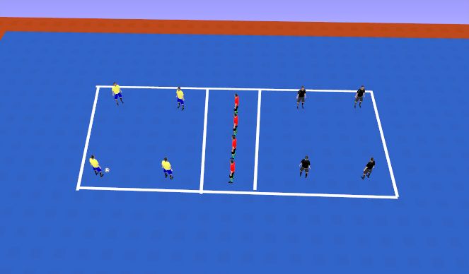 Futsal Session Plan Drill (Colour): 3 team Possession