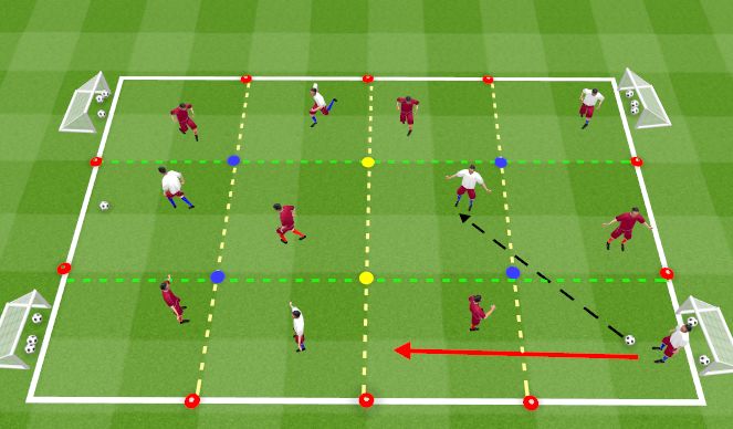 Football/Soccer Session Plan Drill (Colour): FT Skill Training Time on the Ball