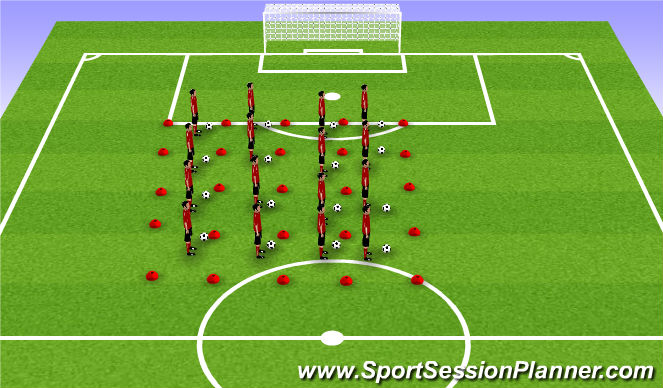 Football/Soccer Session Plan Drill (Colour): Ball Mastery Warm up