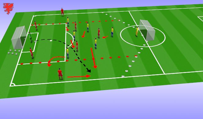 Football/Soccer Session Plan Drill (Colour): Block 2