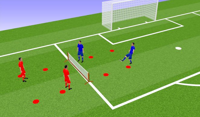 Football/Soccer Session Plan Drill (Colour): Pre-Training: Mixed Tennis