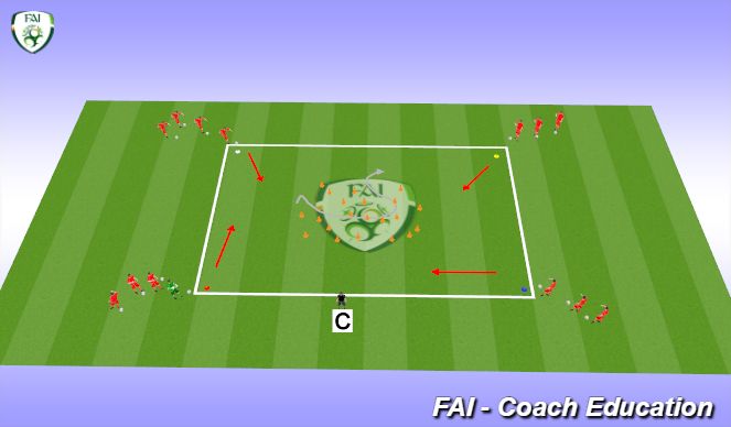Football/Soccer Session Plan Drill (Colour): Warm up with balls 1