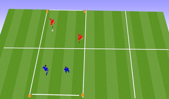 Football/Soccer Session Plan Drill (Colour): 2 v 2