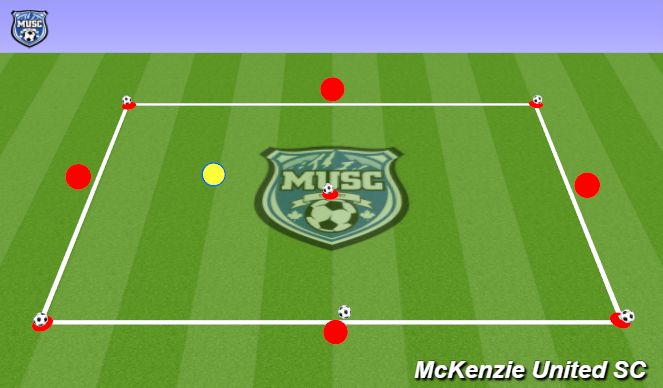Football/Soccer Session Plan Drill (Colour): Animation - 4 v 1 Possession (5 Ball Target Game for Defender)
