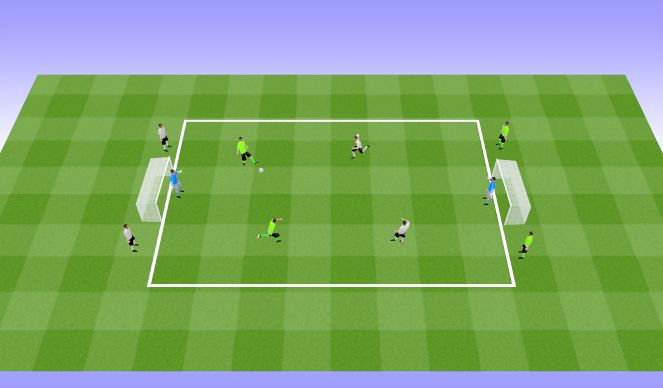 Football/Soccer Session Plan Drill (Colour): 2v2 Continuos