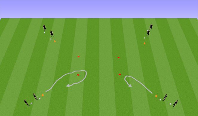 Football/Soccer Session Plan Drill (Colour): Technical Warm-Up