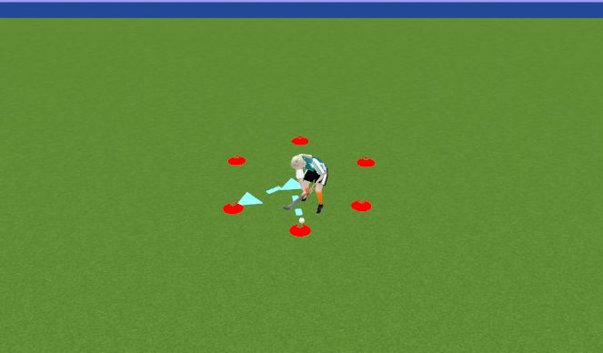 Hockey Session Plan Drill (Colour): V-Drag, to Forehand