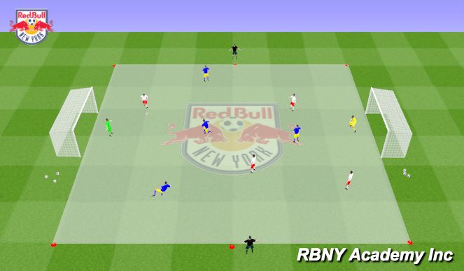 Football/Soccer Session Plan Drill (Colour): Condition - 4v4+2